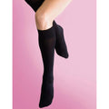 Black - Back - Silky Womens-Ladies Shine Knee Highs (1 Pair)
