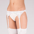 White - Front - Silky Womens-Ladies Narrow Lace Suspender Belt (1 Pair)