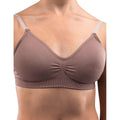 Dark Nude - Front - Silky Womens-Ladies Dance Seamless Clear Back Bra (1 Garment)