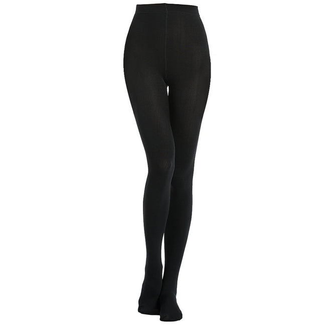 Black - Side - Silky Girls 200 Denier Appearance Fleece Footless Tights (1 Pair)