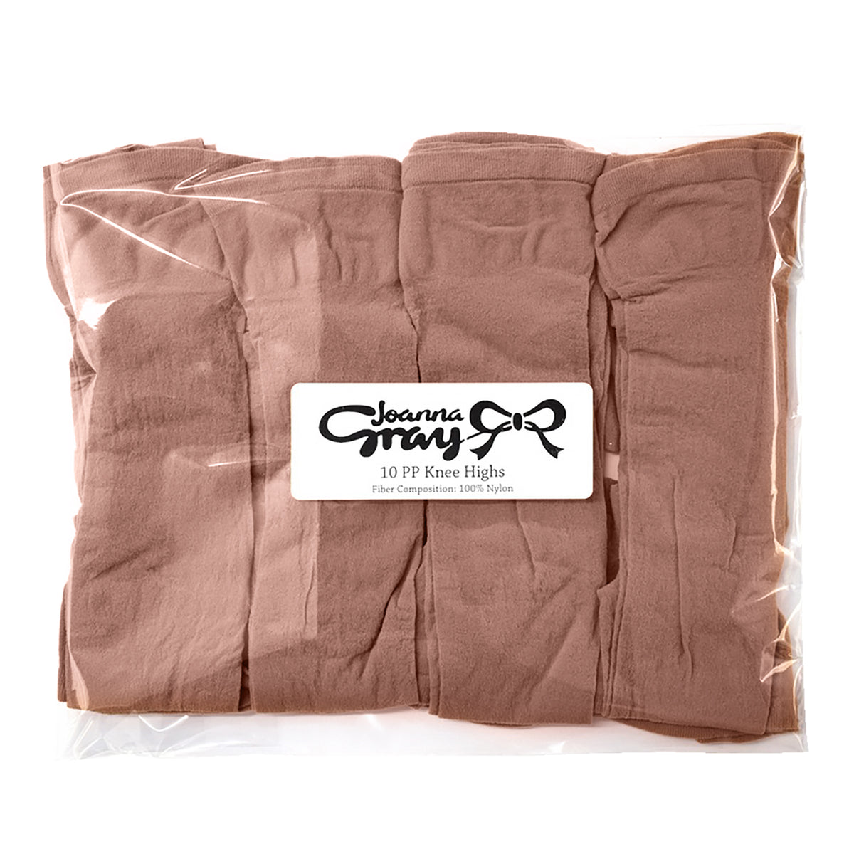 Mink - Front - Joanna Gray Womens-Ladies Knee Highs (10 Pairs)