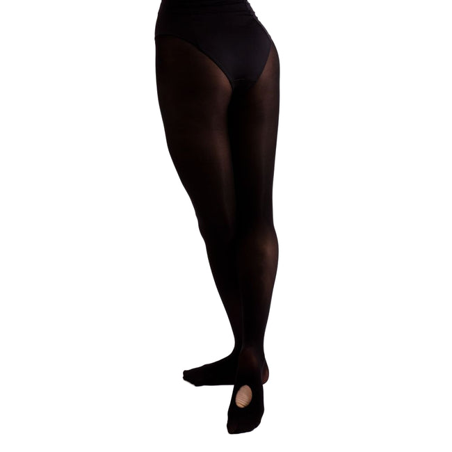 Black - Front - Silky Childrens Girls Convertible Dance Ballet Tights (1 Pair)