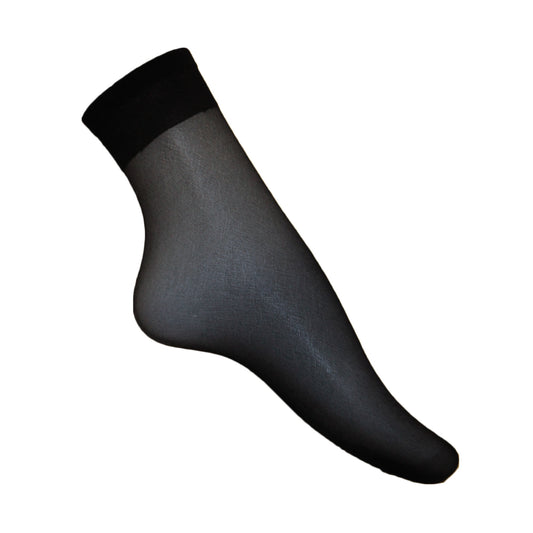 Black - Front - Silky Womens-Ladies Glossy Anklets (3 Pairs)