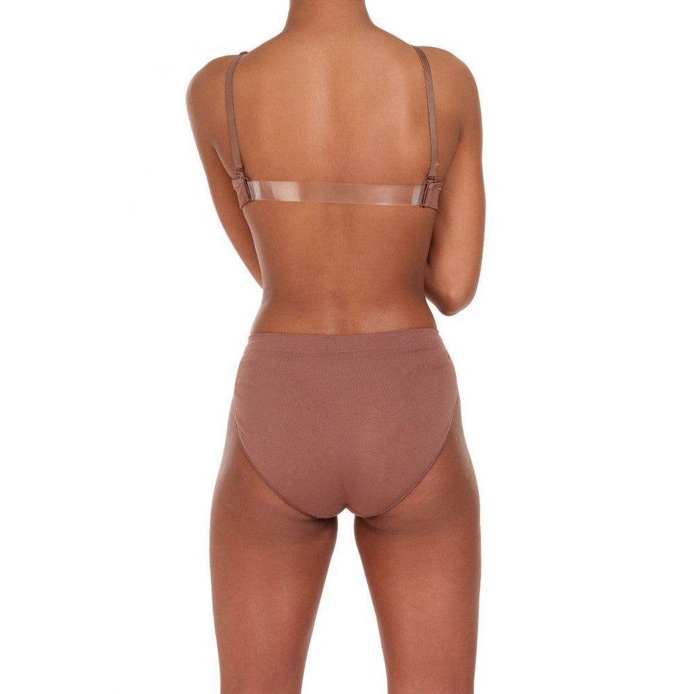 Dark Nude - Back - Silky Dance Womens-Ladies Clear Back Padded Bra