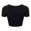 Black - Back - Silky Girls Plain Crop Top