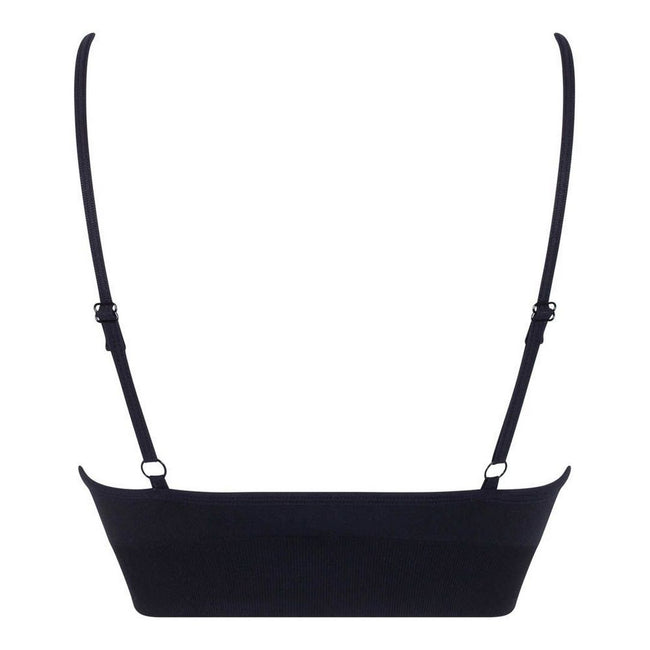 Black - Back - Silky Womens-Ladies Plain Sports Bra