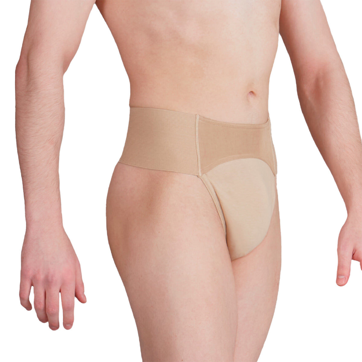 Nude - Side - Silky Dance Mens Thong Style Dance Briefs