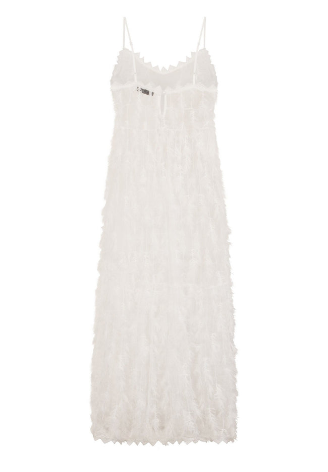 White - Close up - Girls On Film Womens-Ladies Goulding Fringe Cami Dress