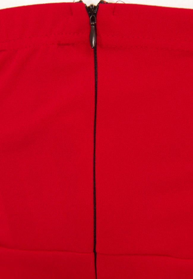 Red - Side - Girls On Film Womens-Ladies Halcyon Frill Bandeau Dress