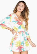 Multicoloured - Side - Girls On Film Womens-Ladies Disturbia Neon Palm Playsuit
