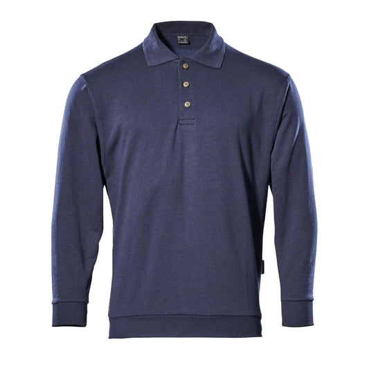 Navy - Front - Mascot Mens Trinidad Crossover Polo Sweatshirt