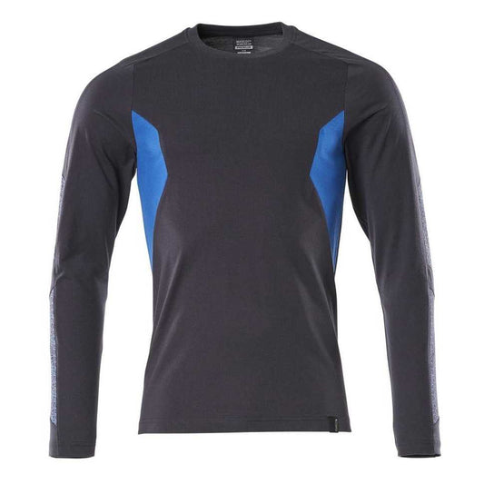 Dark Navy-Azure Blue - Front - Mascot Mens Accelerate Long-Sleeved T-Shirt