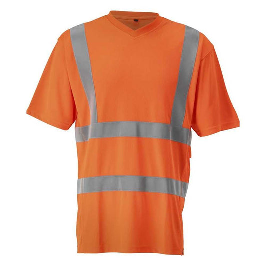 Hi Vis Orange - Front - Mascot Unisex Adult Classic Safety T-Shirt