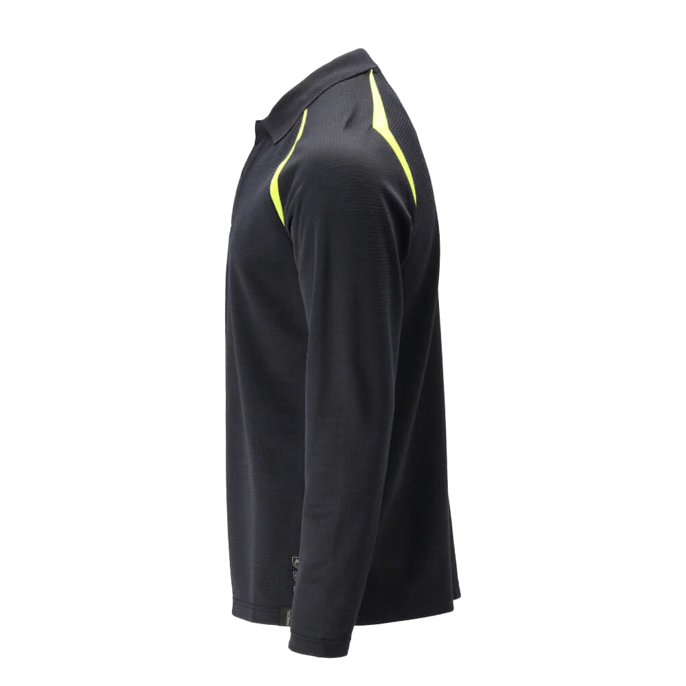 Dark Navy-Yellow - Side - Mascot Mens Accelerate Multisafe High-Vis Polo Shirt