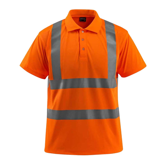 Hi Vis Orange - Front - Mascot Mens Bowen Safe Light Hi-Vis Polo Shirt