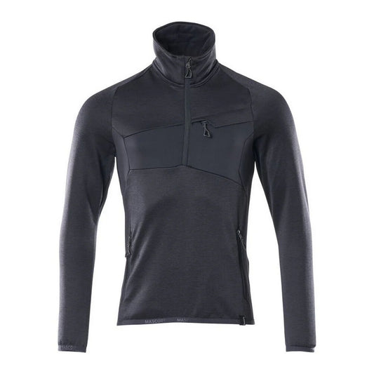 Dark Navy - Front - Mascot Mens Advanced Plain Half Zip Fleece Top