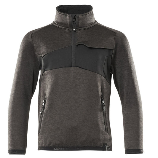 Dark Anthracite-Black - Front - Mascot Childrens-Kids Accelerate Safe Fleece Top