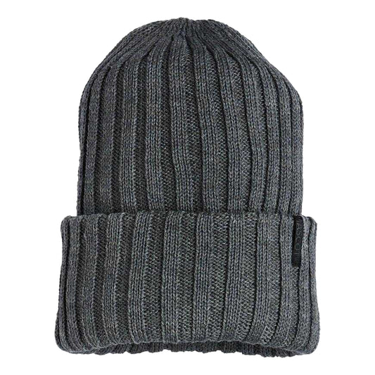 Anthracite-Dark Anthracite - Front - Mascot Unisex Adult Complete Knitted Turned Up Cuff Beanie