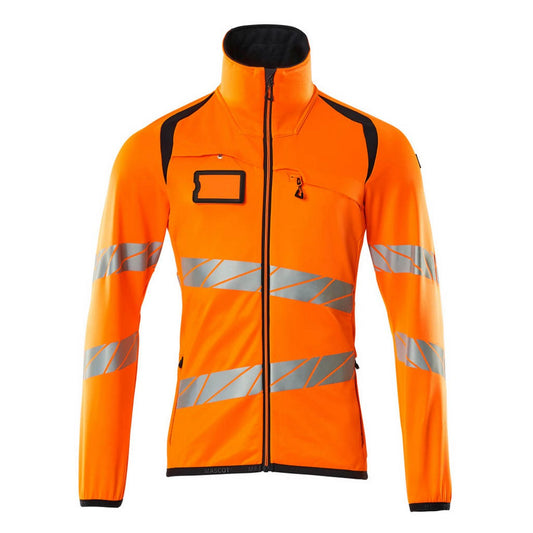 Hi Vis Orange-Dark Navy - Front - Mascot Mens Accelerate Safe High-Vis Fleece Jacket