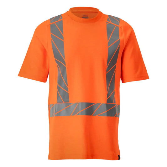 Hi Vis Orange - Front - Mascot Mens Accelerate Safe Hi-Vis T-Shirt