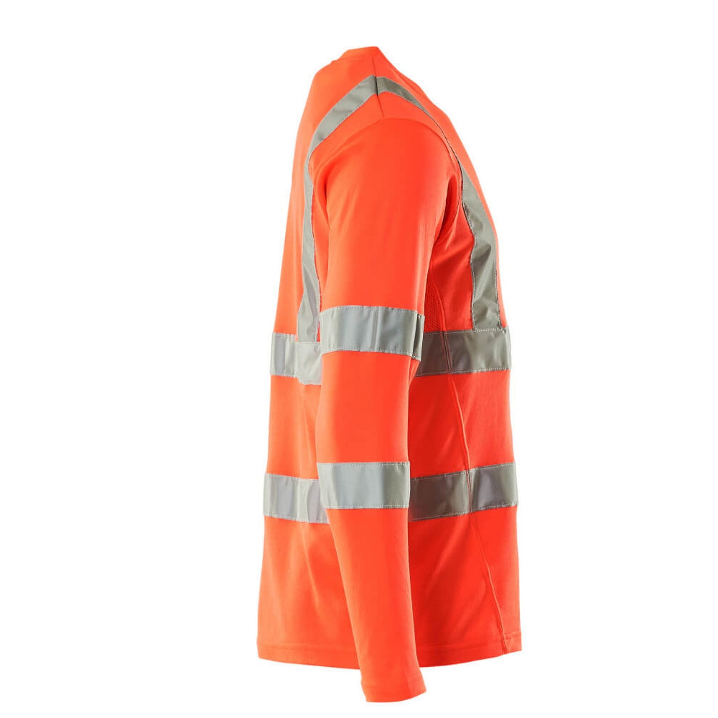 Hi Vis Red - Lifestyle - Mascot Mens Safe Classic V Neck Long-Sleeved Safety T-Shirt