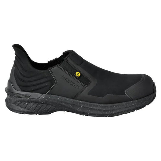Black - Front - Mascot Unisex Adult Footwear Customised Microfibre Slip-on Safety Shoes