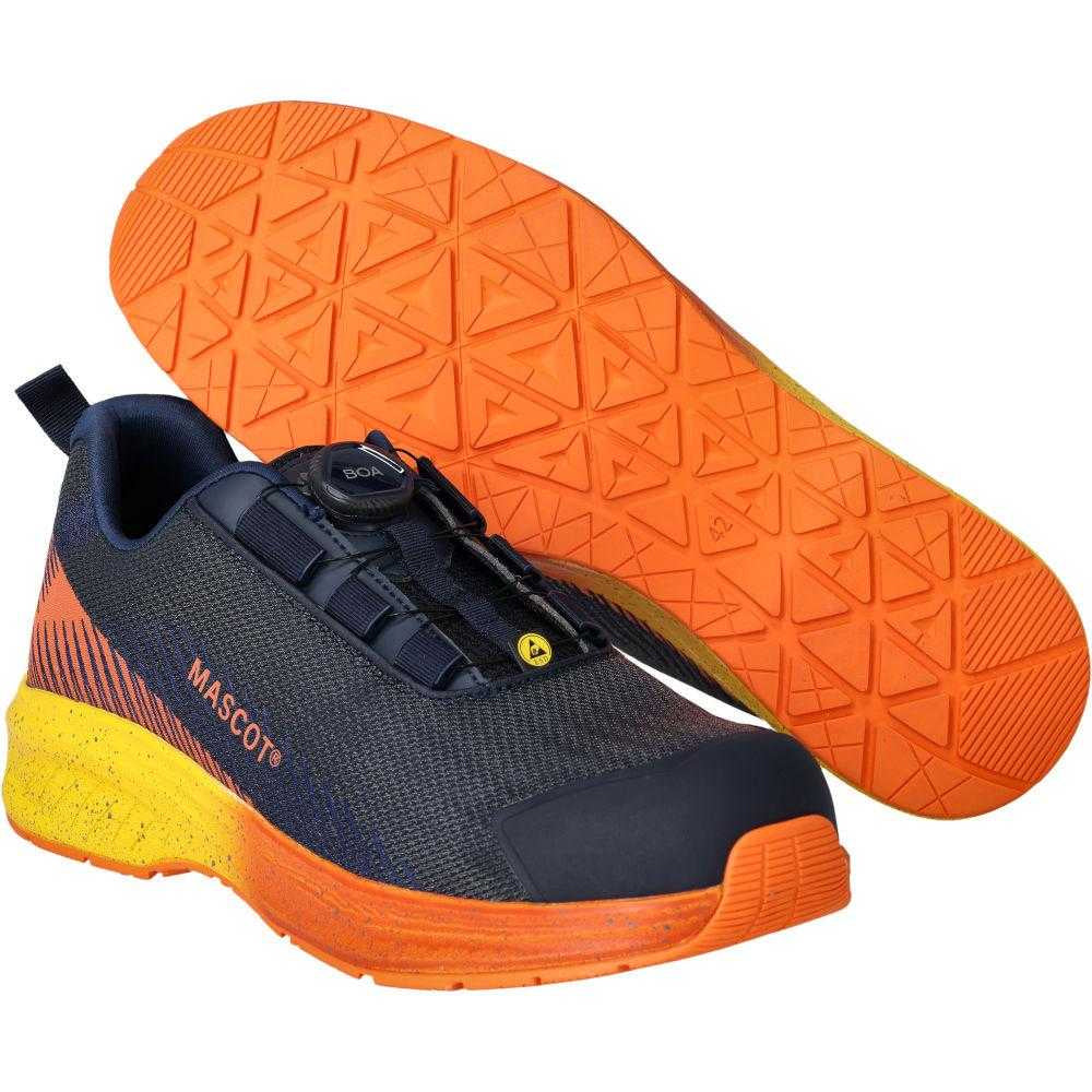 Dark Navy-Bright Orange - Lifestyle - Mascot Unisex Adult Footwear Customized Safety Shoes