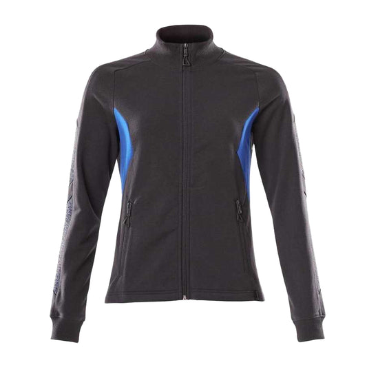 Dark Navy-Azure Blue - Front - Mascot Womens-Ladies Accelerate Zipped Lady Fit Jacket