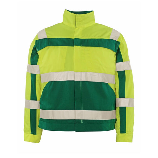 Hi Vis Yellow-Green - Front - Mascot Mens Safe Complete Cameta Hi-Vis Jacket