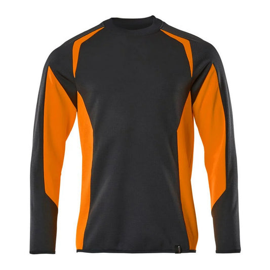 Dark Navy-Hi Vis Orange - Front - Mascot Mens Accelerate Safe Sweatshirt