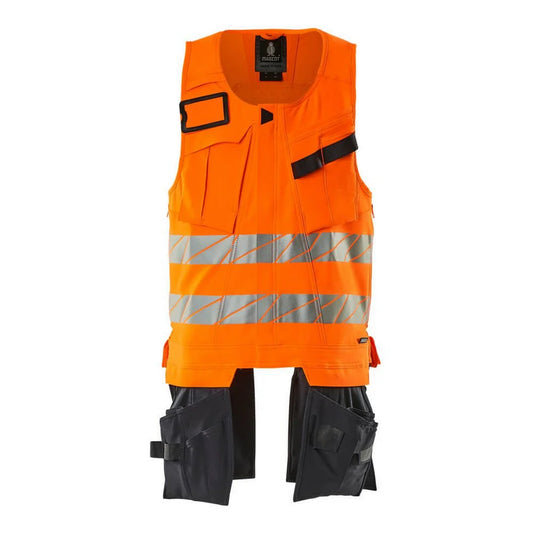 Hi Vis Orange-Dark Navy - Front - Mascot Mens Accelerate Safe Tool Vest