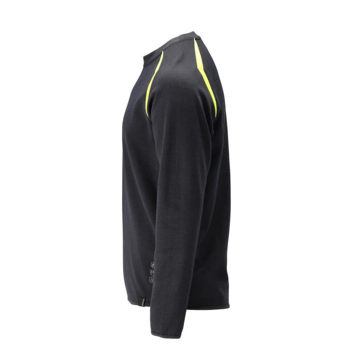 Dark Navy-Hi Vis Yellow - Side - Mascot Mens Accelerate Multisafe Crew Neck Sweatshirt