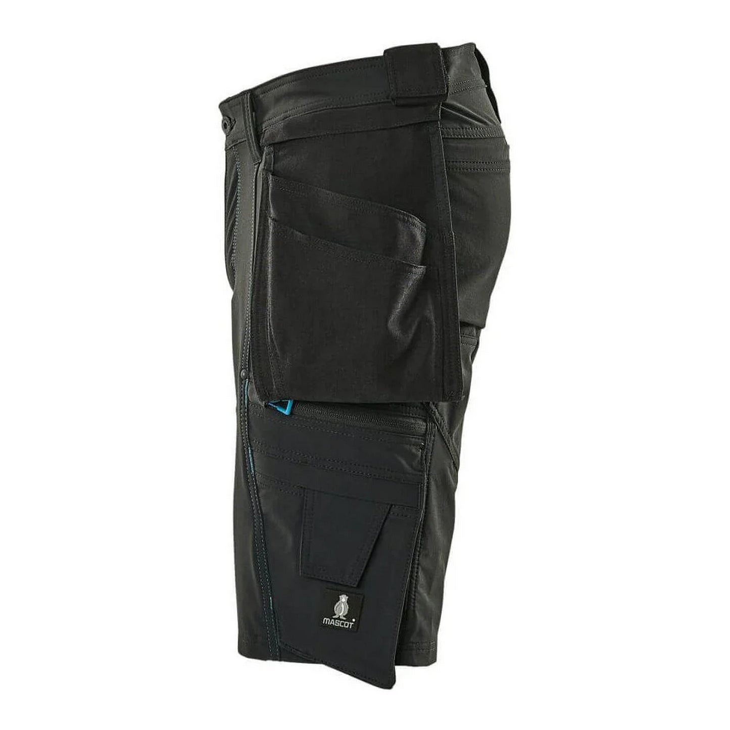 Black - Side - Mascot Mens Advanced Holster Pocket Work Shorts