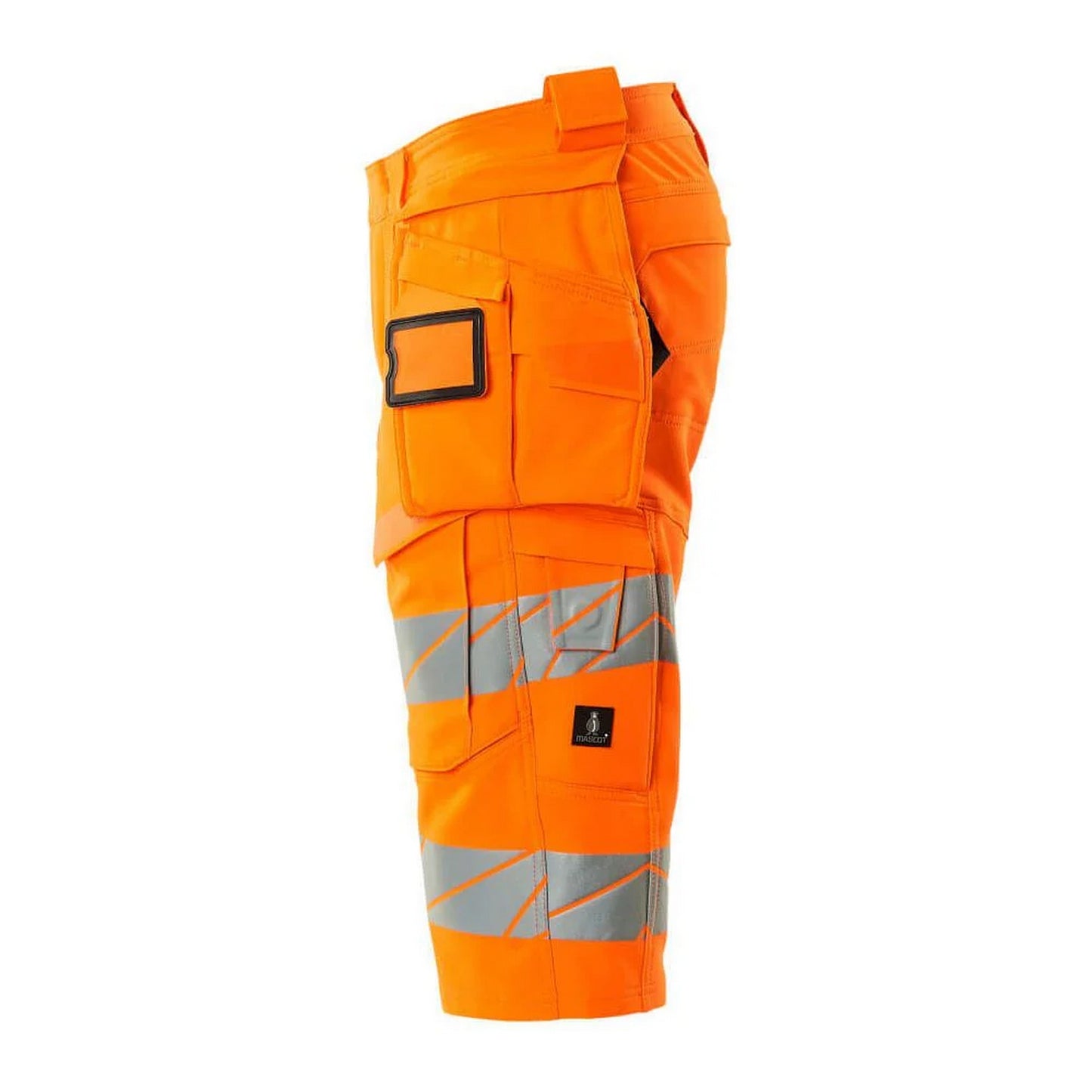 Hi Vis Orange - Side - Mascot Mens Accelerate Safe Holster Pocket Work Shorts