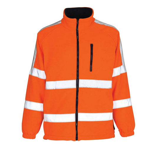 Orange - Front - Mascot Mens Safe Arctic Hi-Vis Safety Fleece Jacket