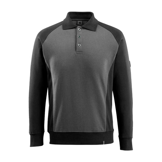 Dark Anthracite-Black - Front - Mascot Mens Unique Magdeburg Polo Sweatshirt
