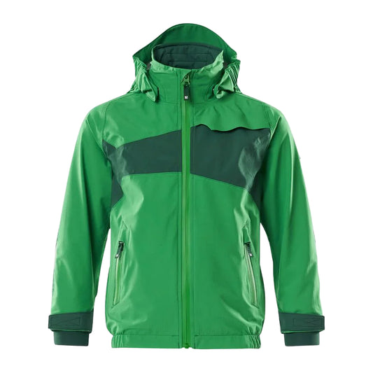 Grass Green-Green - Front - Mascot Childrens-Kids Accelerate Shell Jacket