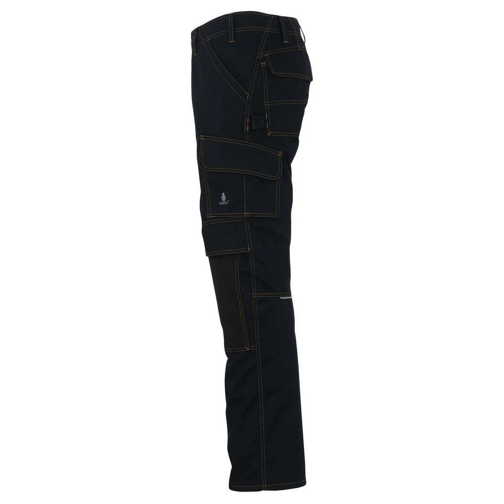 Black - Side - Mascot Mens Young Knee Pad Pockets Work Trousers