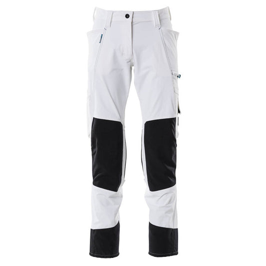 White - Front - Mascot Womens-Ladies Advanced Work Trousers