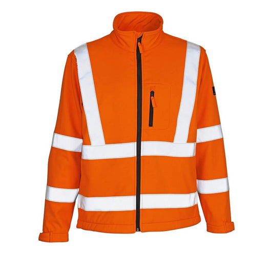 Hi Vis Orange - Front - Mascot Mens Calgary Safe Arctic Hi-Vis Soft Shell Jacket