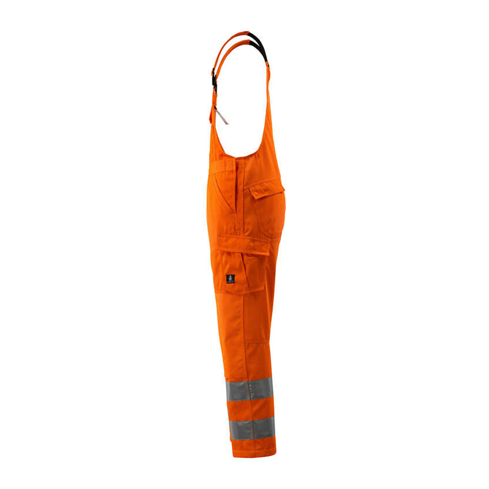 Hi Vis Orange - Lifestyle - Mascot Mens Safe Light Knee Pad Pockets Bib And Brace Overall