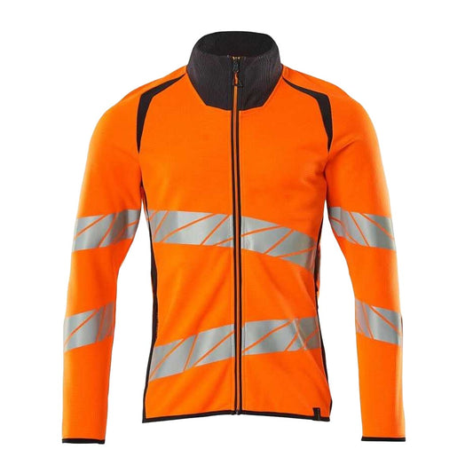 Hi Vis Orange-Dark Navy - Front - Mascot Mens Accelerate Safe Full Zip Jacket