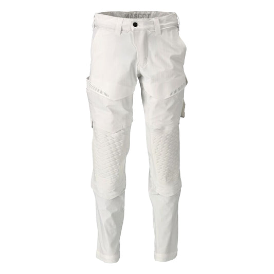 White - Front - Mascot Mens Customised Knee Pad Pockets Work Trousers