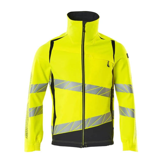 Hi Vis Yellow-Dark Navy - Front - Mascot Mens Accelerate Safe Jacket