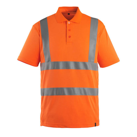 Hi Vis Orange - Front - Mascot Unisex Adult Safe Classic Hi-Vis Polo Shirt