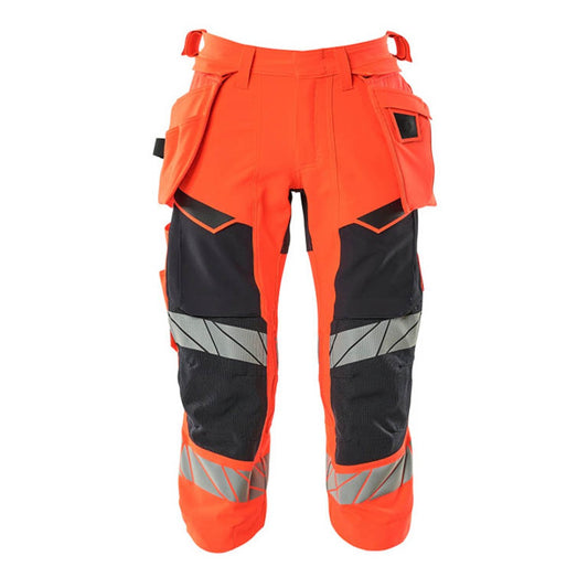 Hi Vis Red-Dark Navy - Front - Mascot Mens Accelerate Safe High-Vis Trousers