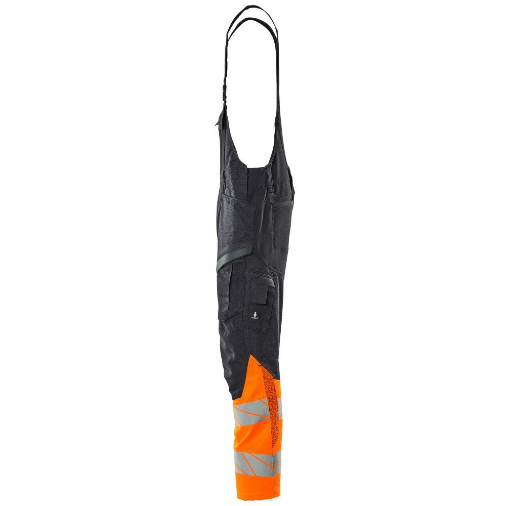 Dark Navy-Hi Vis Orange - Lifestyle - Mascot Mens Accelerate Safe Knee Pad Pockets Bib And Brace Overall
