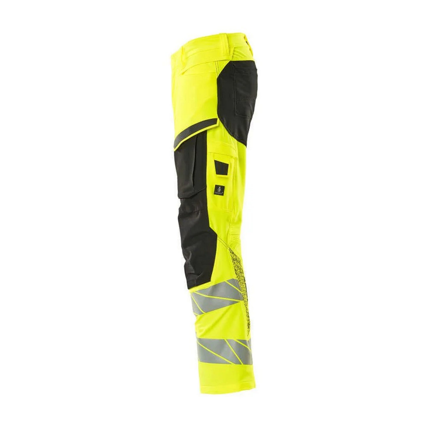 Hi Vis Yellow-Black - Side - Mascot Mens Accelerate Safe Knee Pad Pockets Trousers