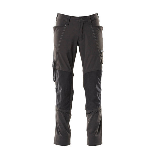 Black - Front - Mascot Mens Accelerate Stretch Knee Pad Pockets Work Trousers
