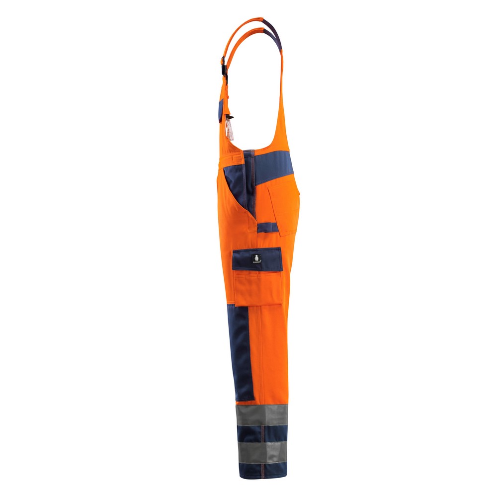 Orange-Navy - Lifestyle - Mascot Mens Barras Safe Complete Hi-Vis Bib And Brace Overall